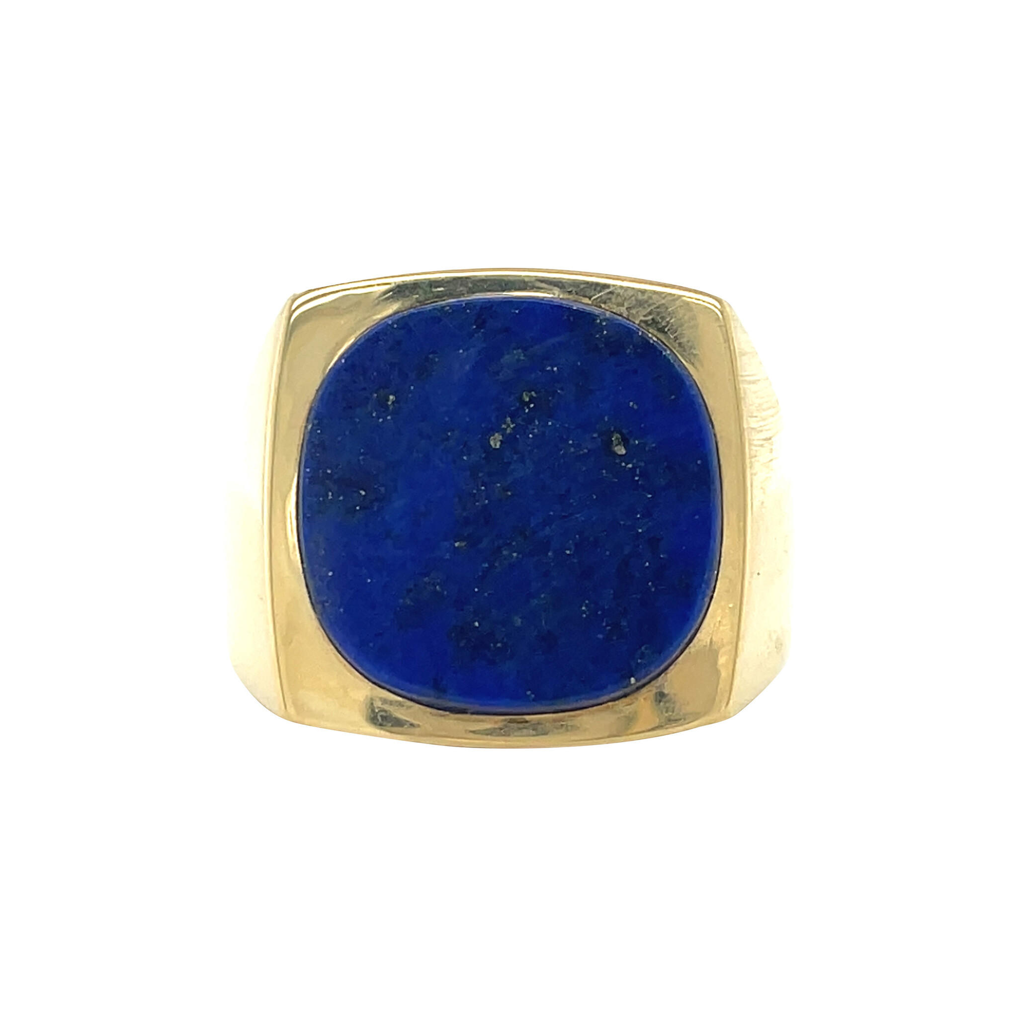 Gouden zegelring met lapis lazuli 18 kt